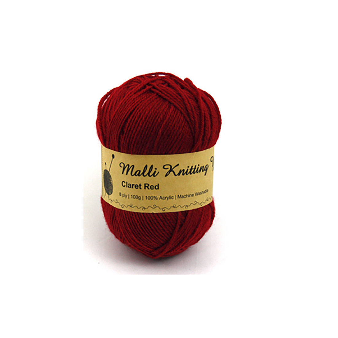 Knitting Yarn 8 Ply 100gm Rich Red